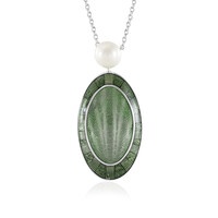 Collier en argent et Perle blanche de culture d'eau douce (Adela Silber)