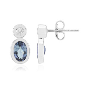 Unheated Tanzanite Silver Earrings