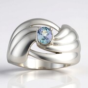 Anello in argento con Tanzanite Blu-Verde Non Riscaldata