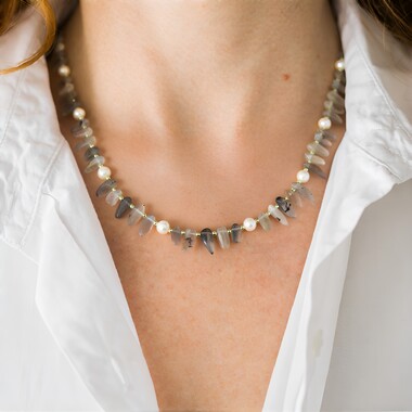 Collier en argent et Labradorite (Riya)