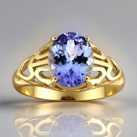 Anello in oro con Tanzanite (non riscaldata)