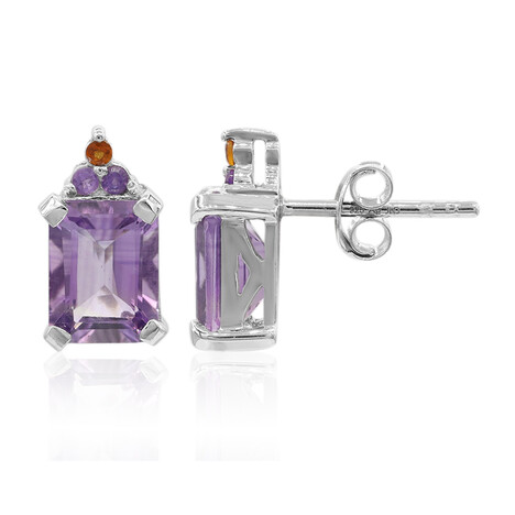 Zilveren oorbellen met amethisten