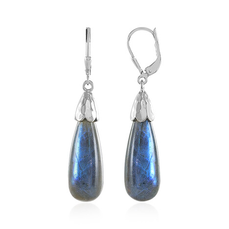 Zilveren oorbellen met labradorieten (MONOSONO COLLECTION)
