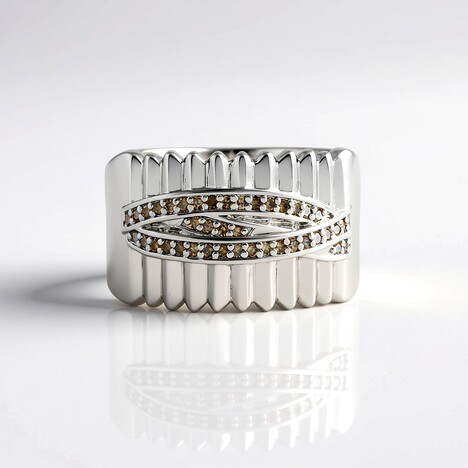 Anello in argento con Diamante Champagne I2 (de Melo Essence)
