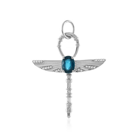 Petrol-Kyanit-Silberanhänger