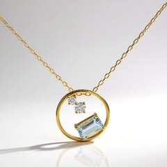 Collana in oro con Acquamarina Brasiliana AAA (CIRARI)