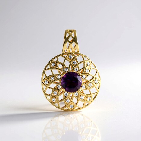 Ciondolo in argento con Ametista (Ornaments by de Melo)