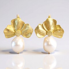 Orecchini in argento con Perla d'Acqua Dolce Bianca (Joias do Paraíso)