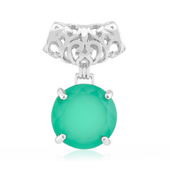 Green Agate Silver Pendant