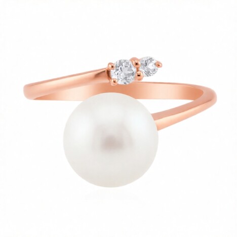 Bague en or et Perle blanche de culture d'eau douce (TPC)