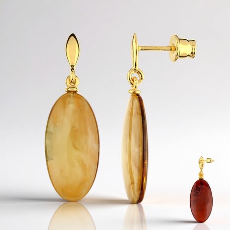 Orecchini in argento con Ambra Baltica (dagen)