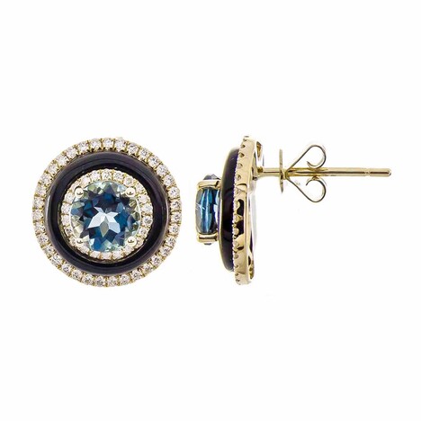 Pendientes en oro con Ónix negro (CIRARI)