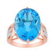 Anillo en oro con Topacio de Marambaia