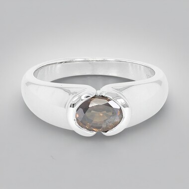Bague en argent et Zircon cannelle