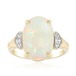 Anillo en oro con Ópalo blanco de Brasil