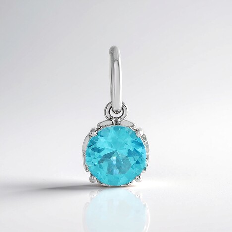Ciondolo in platino con Apatite Paraiba
