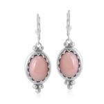 Pinkfarbener Opal-Silberohrringe (Desert Chic)