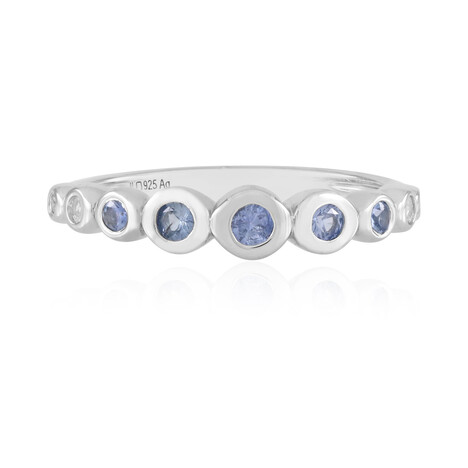 Blauer Ceylon-Saphir-Silberring