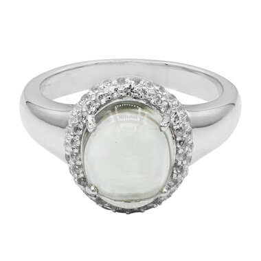 Grüner Amethyst-Silberring