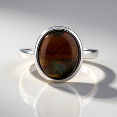 Anello in argento con Pietersite Dorata