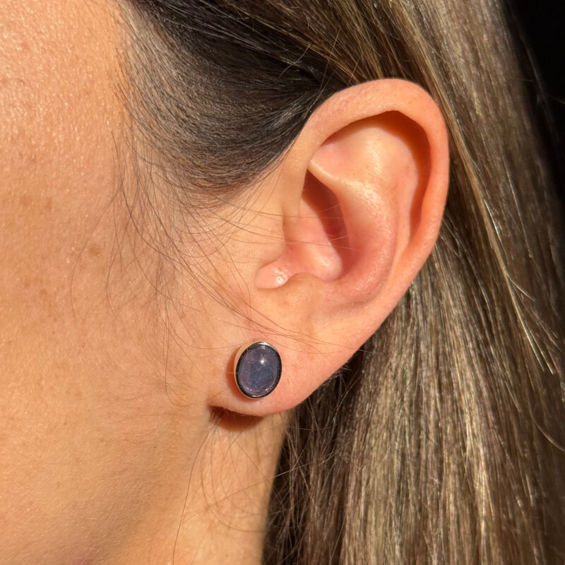 Tansanit-Silberohrringe