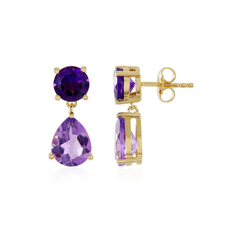 Zilveren oorbellen met lavendel amethisten