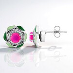 Pendientes en plata con Calcedonia frambuesa (SAELOCANA)