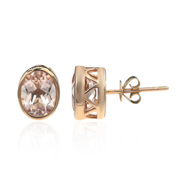 14K AAA Morganite Gold Earrings