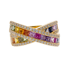 Anello in oro con Zaffiro Fancy (CIRARI)