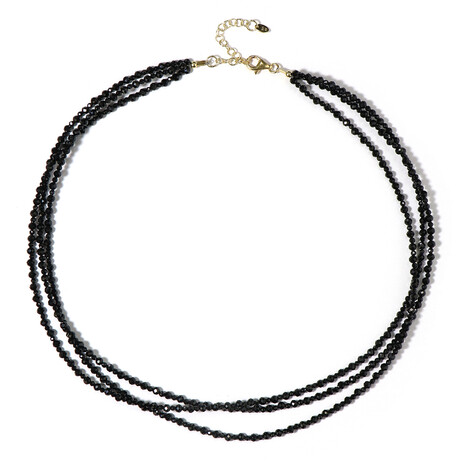Schwarzer Spinell-Silberhalskette