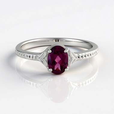 Magenta Garnet Silver Ring