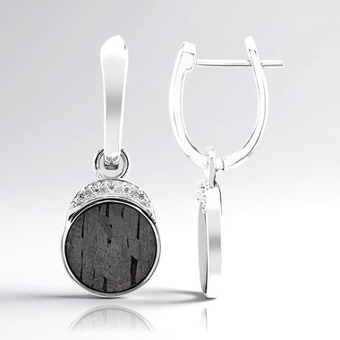 Pendientes en plata con Meteorito Aletai
