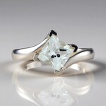 Anello in argento con Topazio Bianco