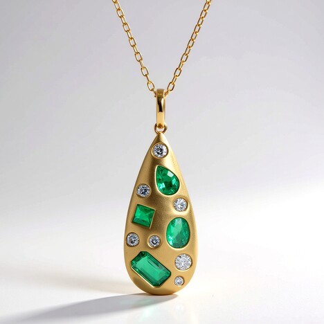 Collana in oro con Smeraldo Zambia AAA (CIRARI)