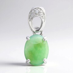 Ciondolo in argento con Crisoprasio Imperiale