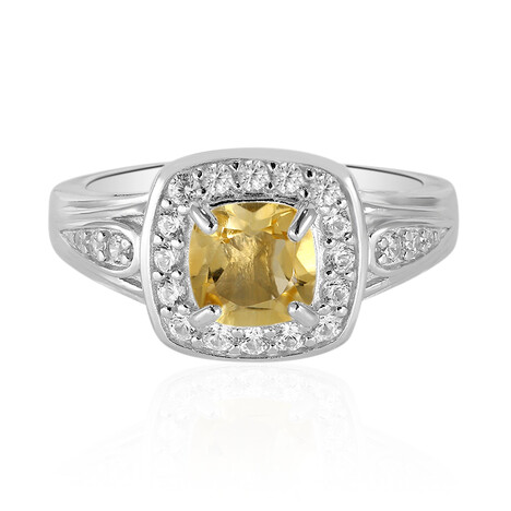 Zilveren ring met een citrien