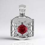 Ciondolo in argento con Tormalina Rosa Brasiliana (Remy Rotenier)