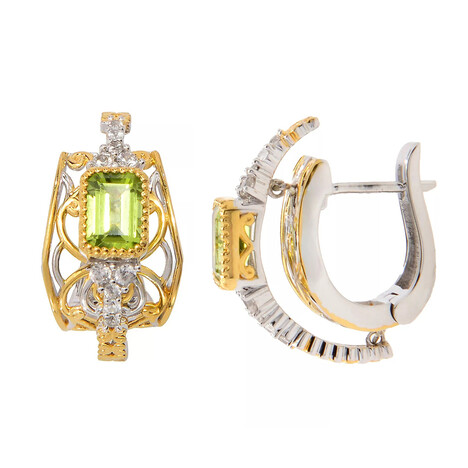 Boucles d'oreilles en argent et Péridot (Gems en Vogue)