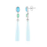 Orecchini in argento con Calcedonio Acqua (KM by Juwelo)