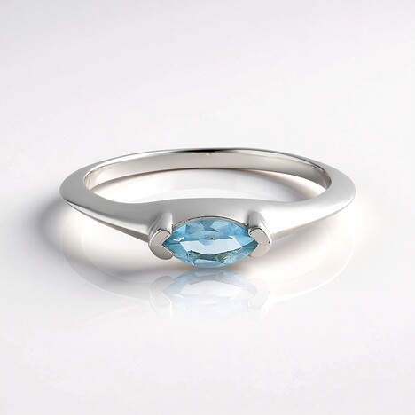 Anello in argento con Acquamarina Brasiliana