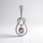 Ciondolo in argento con Zaffiro Ceylon Rosa
