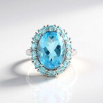 Anello in argento con Topazio Blu Cielo