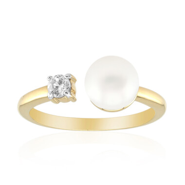 Anello in argento con Perla d'Acqua Dolce Bianca (TPC)