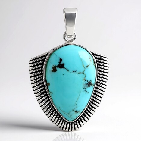 Ciondolo in argento con Turchese Kingman Mohave Blu (Jones Lee)