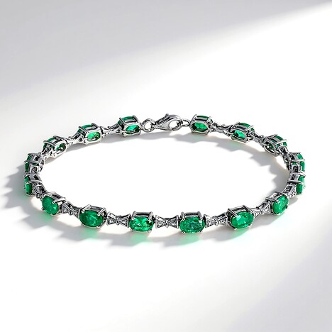 Bracciale in argento con Smeraldo Zambia