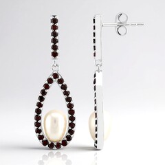 Orecchini in argento con Perla d'Acqua Dolce Bianca