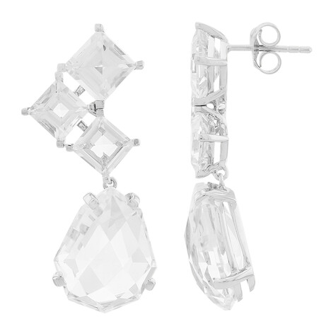 Weißer Quarz-Silberohrringe (TPC)