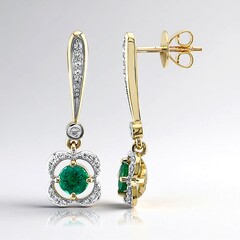 Orecchini in oro con Smeraldo Zambia AAA