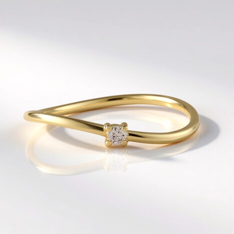 Anello in oro con Diamante Champagne SI2