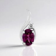 Zawieszka ze srebra rodowanego - Granat magenta